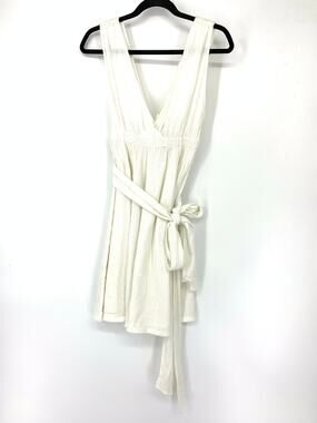ANAAK Women's Sz 0 US XS Mini Dress Tie Waist Sleeveless White NWT